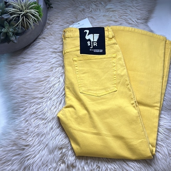 SANDRINE ROSE X FREE PEOPLE YELLOW STARIGHT LEG JEANS 28 new with tags women’s - Picture 6 of 6